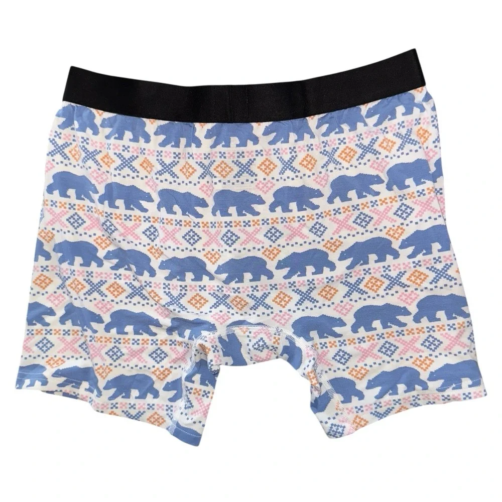 MeUndies Mens Medium Blue Polar Bear Modal Boxer Briefs NWOT